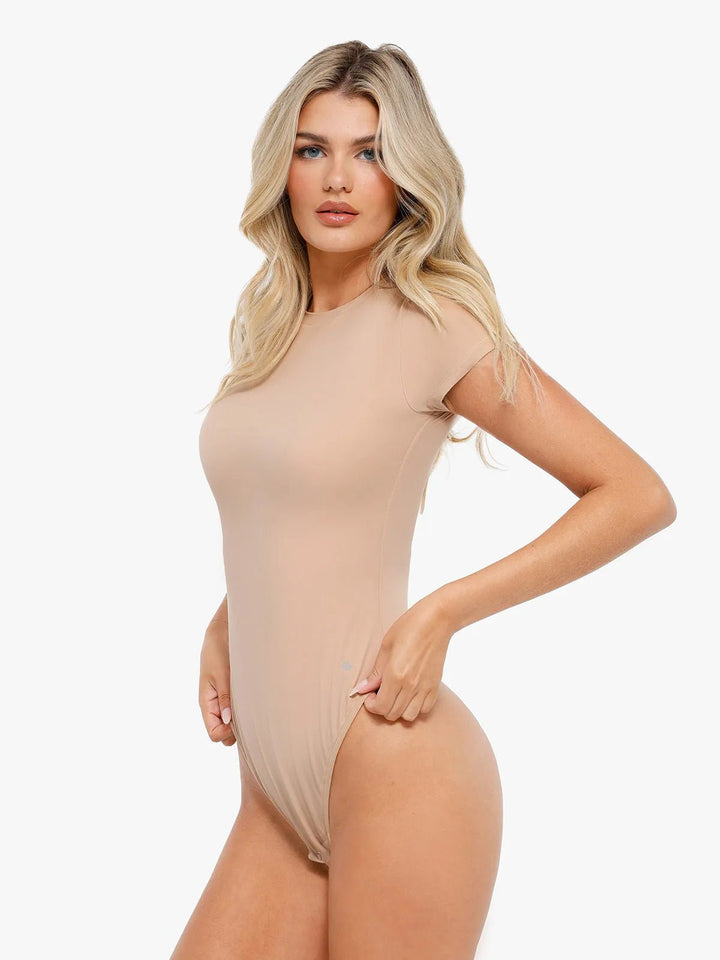 Popilush® Shapewear Cloudsense Short Sleeve Crew-Neck Bodysuit