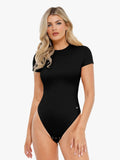 Popilush® Black / S Shapewear Cloudsense Short Sleeve Crew-Neck Bodysuit