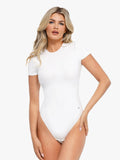 Popilush® White / S Shapewear Cloudsense Short Sleeve Crew-Neck Bodysuit