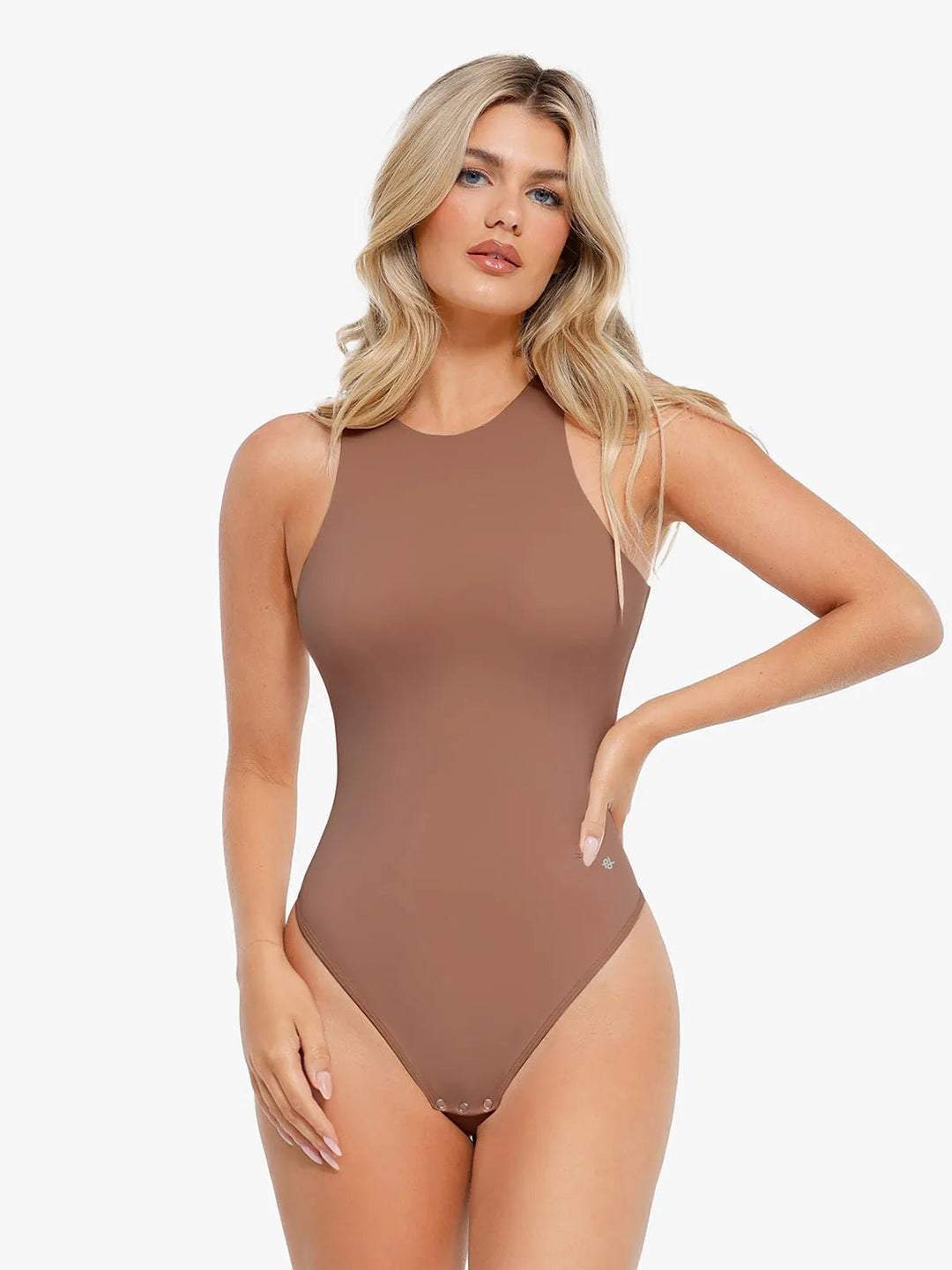 Popilush® Light Brown / S Shapewear Cloudsense Sleeveless Cutaway Round Neck Bodysuit