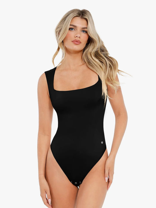 Popilush® Black / S Shapewear Cloudsense Sleeveless Square Neck Bodysuit