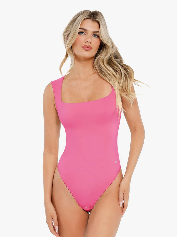 Popilush® Pink / S Shapewear Cloudsense Sleeveless Square Neck Bodysuit