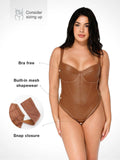 Popilush® Sculpting Tummy Control Sleeveless Body Shaper Shapewear Faux Leather Hourglass Corset Bodysuit