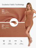 Popilush® Sculpting Party Bodycon Cocktail Evening Gown Shapewear Faux Nubuck Bodycon Sculpting Slit Midi Dress