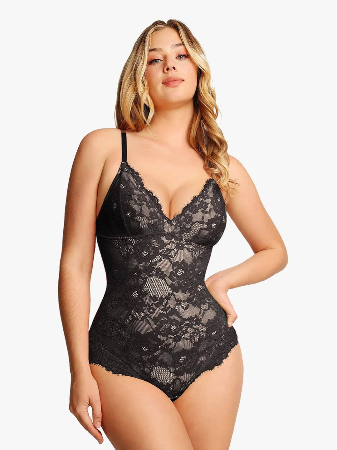 Popilush® Tops Body Shaper Jumpsuit Black / S Shapewear Firm Control Smoothing Full Lace Thong Bodysuit