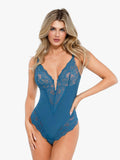 Popilush® Sexy Tops Body Shaper Shapewear Lace Deep V-Neck Sculpting Thong Bodysuit