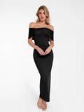 Popilush® Sculpting Formal Party Bodycon Cocktail Gown Shapewear Off-the-Shoulder Slim Column Maxi Dress