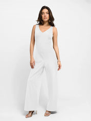 Popilush® Casual Jumpsuit Summer Outfits White / XS Shapewear Slimming Wide-Leg Jumpsuit or Midi Dress