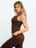 Popilush? Sleeveless Shapewear Zip Front Jumpsuit