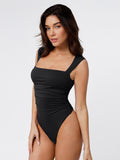 Popilush? Bluetag Cooling Square Neck Ruched Bodysuit