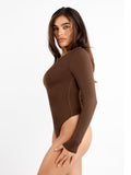 Popilush Tops Body Shaper Winter The Shapewear Bodysuit CloudSense Seamless Scoop-Neck Long-Sleeve