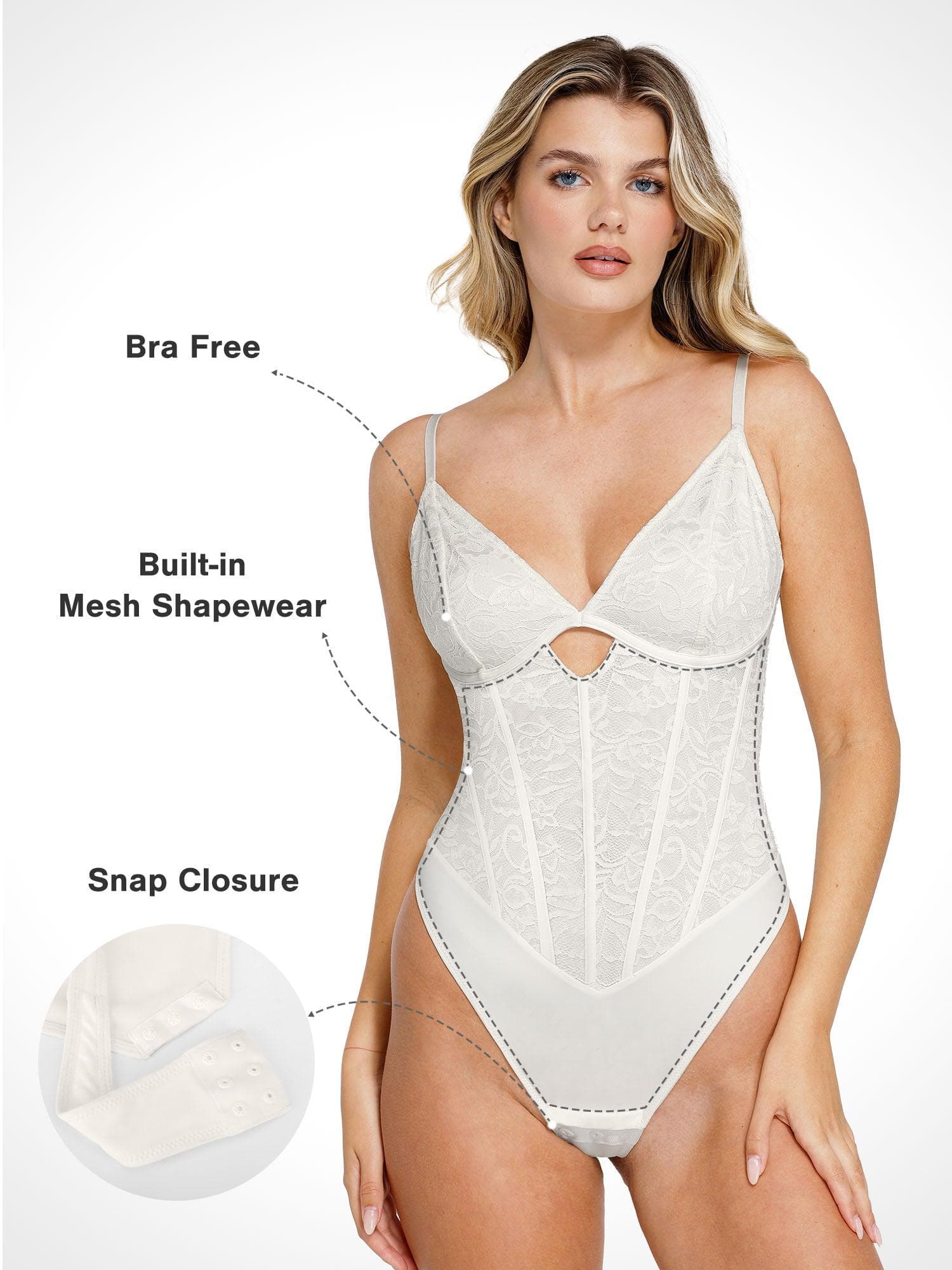 Popilush® Tops Body Shaper The Shapewear Bodysuit Cutout Sculpting Lace