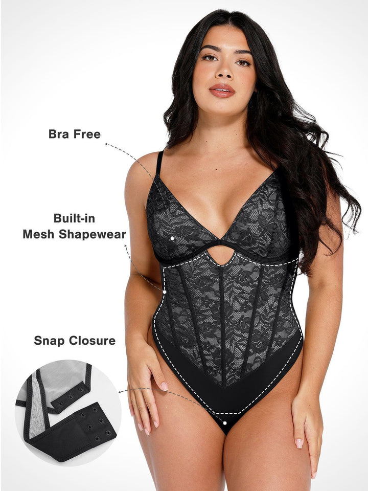 Popilush® Tops Body Shaper The Shapewear Bodysuit Cutout Sculpting Lace