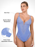 Popilush® Tops Body Shaper Jumpsuit The Shapewear Bodysuit Deep-V Neck Lace Thong