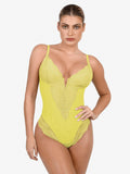 Popilush® Tops Body Shaper Jumpsuit Yellow / S(XS-S) The Shapewear Bodysuit Deep-V Neck Lace Thong