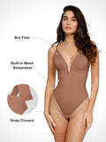 Popilush® Tops Body Shaper Tank The Shapewear Bodysuit Deep V-Neck Low-Back Thong