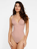 Popilush® Tops Body Shaper Tank Pink Skin / S The Shapewear Bodysuit Deep V-Neck Low-Back Thong