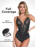 Popilush® Tops Body Shaper The Shapewear Bodysuit Full Coverage Alluring Plunge Lace