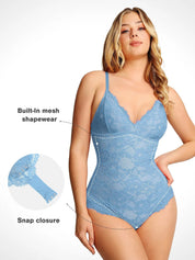 Popilush® Tops Body Shaper Jumpsuit The Shapewear Bodysuit Lace Smooth Firm Control Thong