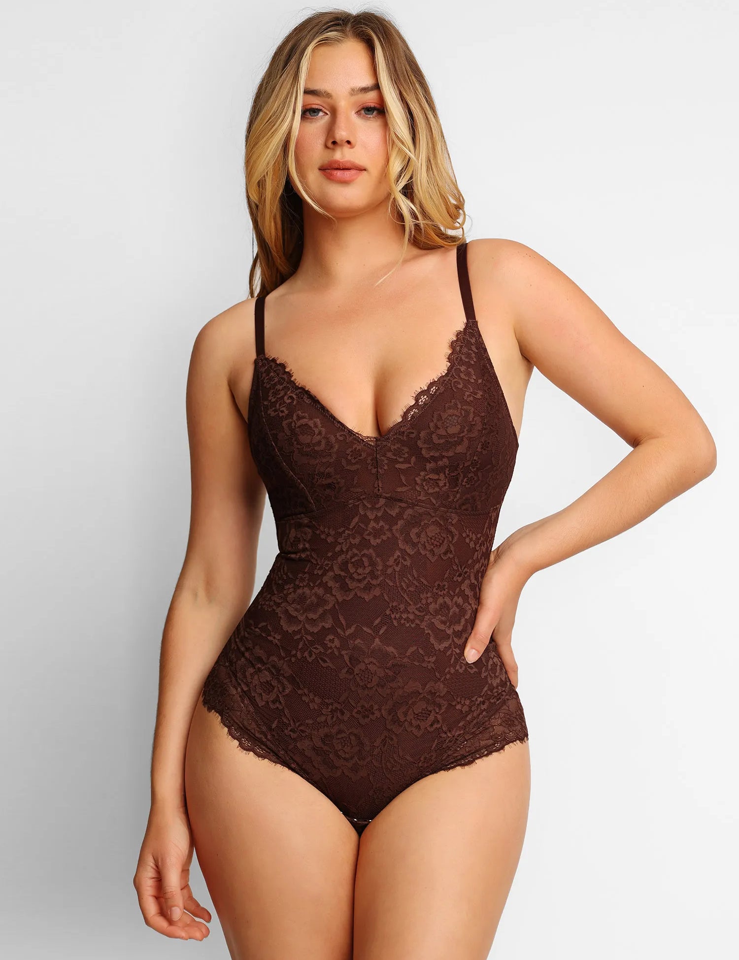  S The Shapewear Bodysuit Lace Smooth Firm Control Thong