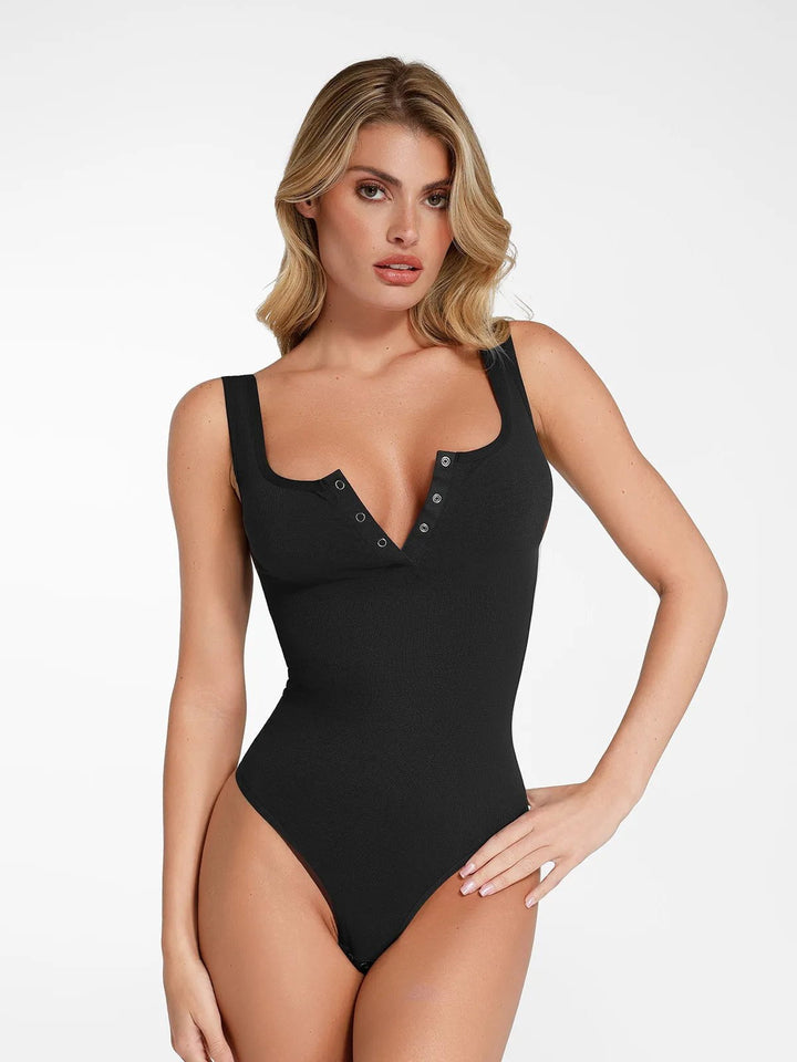 Popilush® Comfy Tops Body Shaper Tank Black / XS/S The Shapewear Bodysuit Seamless Modal Square Neck