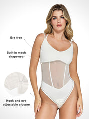 Popilush® Sexy Tops Body Shaper Tank The Shapewear Bodysuit with Mesh Detail