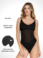 Popilush® Sexy Tops Body Shaper Tank The Shapewear Bodysuit with Mesh Detail