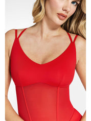 Popilush® Sexy Tops Body Shaper Tank The Shapewear Bodysuit with Mesh Detail