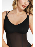 Popilush® Sexy Tops Body Shaper Tank The Shapewear Bodysuit with Mesh Detail