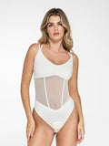 Popilush® Sexy Tops Body Shaper Tank White / S The Shapewear Bodysuit with Mesh Detail