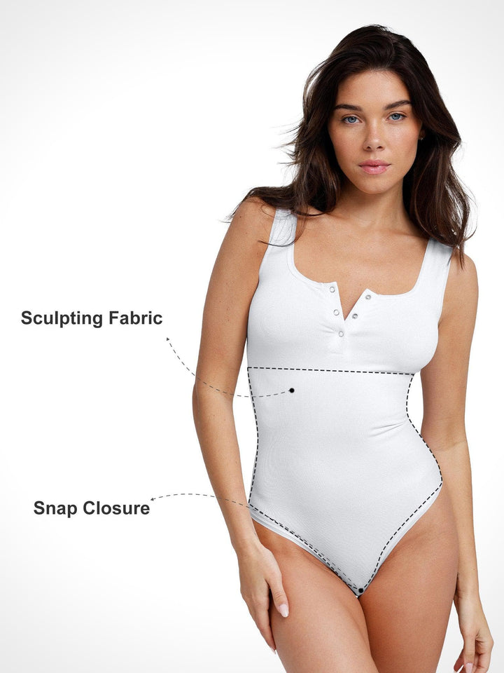 Popilush® Comfy Tops Body Shapers Seamless Modal Shapewear Thong Bodysuits