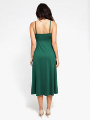 Popilush® Built-In Shapewear A-Line Slip Midi Dress