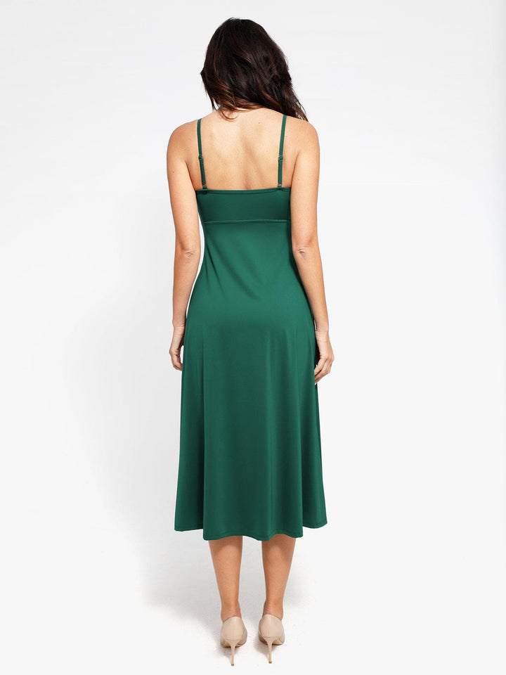 Popilush® Built-In Shapewear A-Line Slip Midi Dress