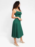 Popilush® Built-In Shapewear A-Line Slip Midi Dress