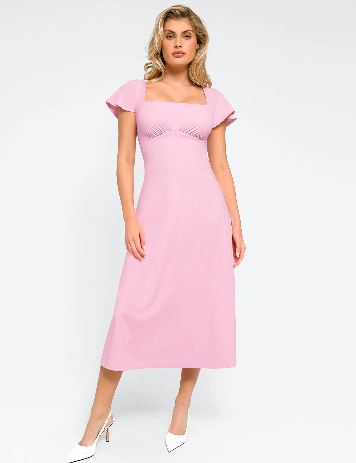  XS The Shapewear Dress A-Line Square Neck Midi