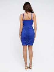 Popilush® Cooling Bodycon Summer Dress The Shapewear Dress Bluetag Cooling Deep V-Neck Ruched Midi