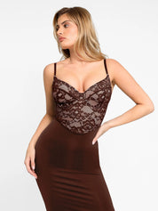 Popilush® Work Business Bodycon Party Summer Dress The Shapewear Dress Corset Style Lace Midi