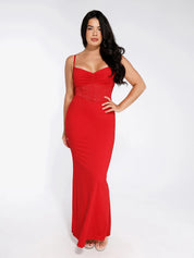 Popilush® Formal Bodycon Party Summer Cocktail Gown The Shapewear Dress Mermaid Hem Lace Slip Maxi