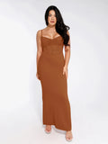 Popilush® Formal Bodycon Party Summer Cocktail Gown Brown / S The Shapewear Dress Mermaid Hem Lace Slip Maxi