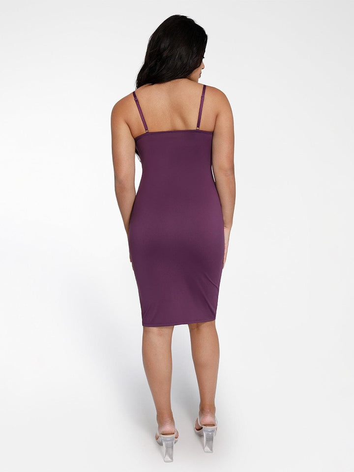 Popilush® Slip Bodycon Party Summer Cocktail Casual Gown The Shapewear Dress Midi with Mesh Detail