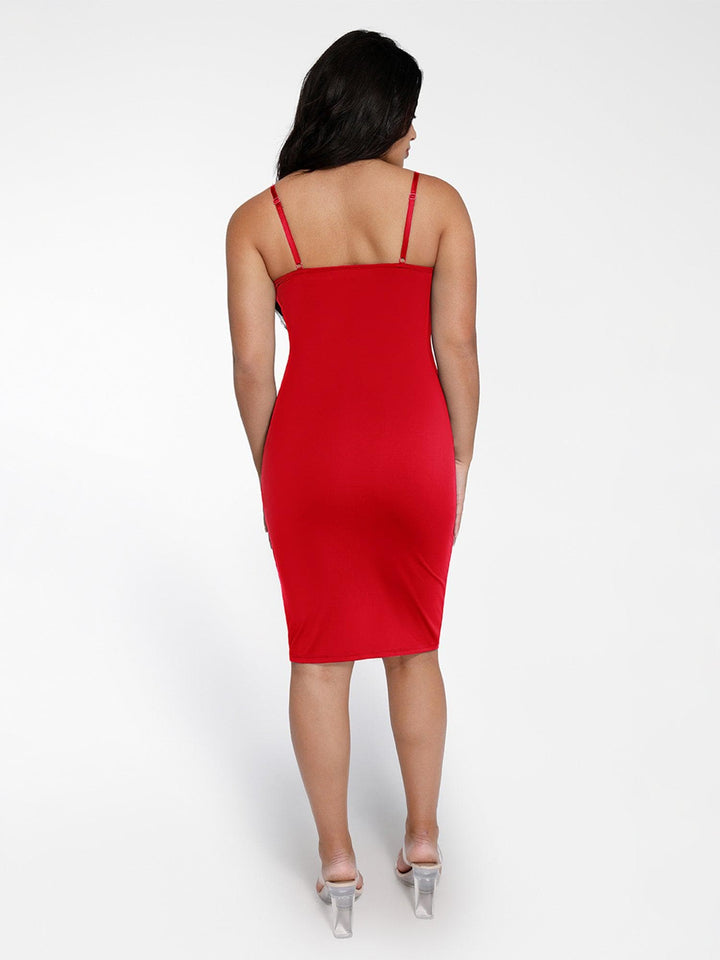 Popilush® Slip Bodycon Party Summer Cocktail Casual Gown The Shapewear Dress Midi with Mesh Detail