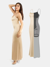 Popilush® Formal Bodycon Party Summer Dress The Shapewear Dress Slip Shine Maxi