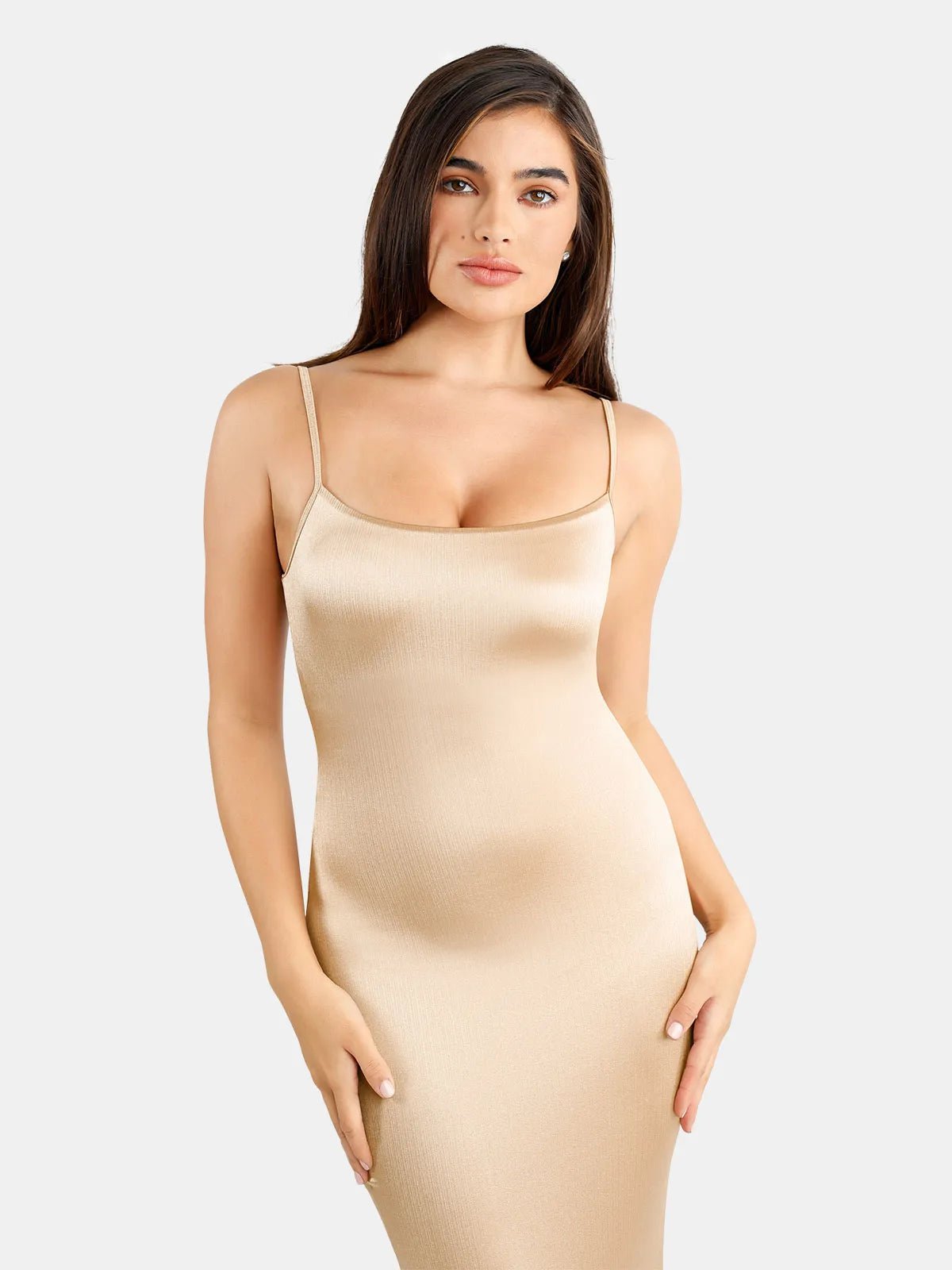 Popilush® Formal Bodycon Party Summer Dress The Shapewear Dress Slip Shine Maxi