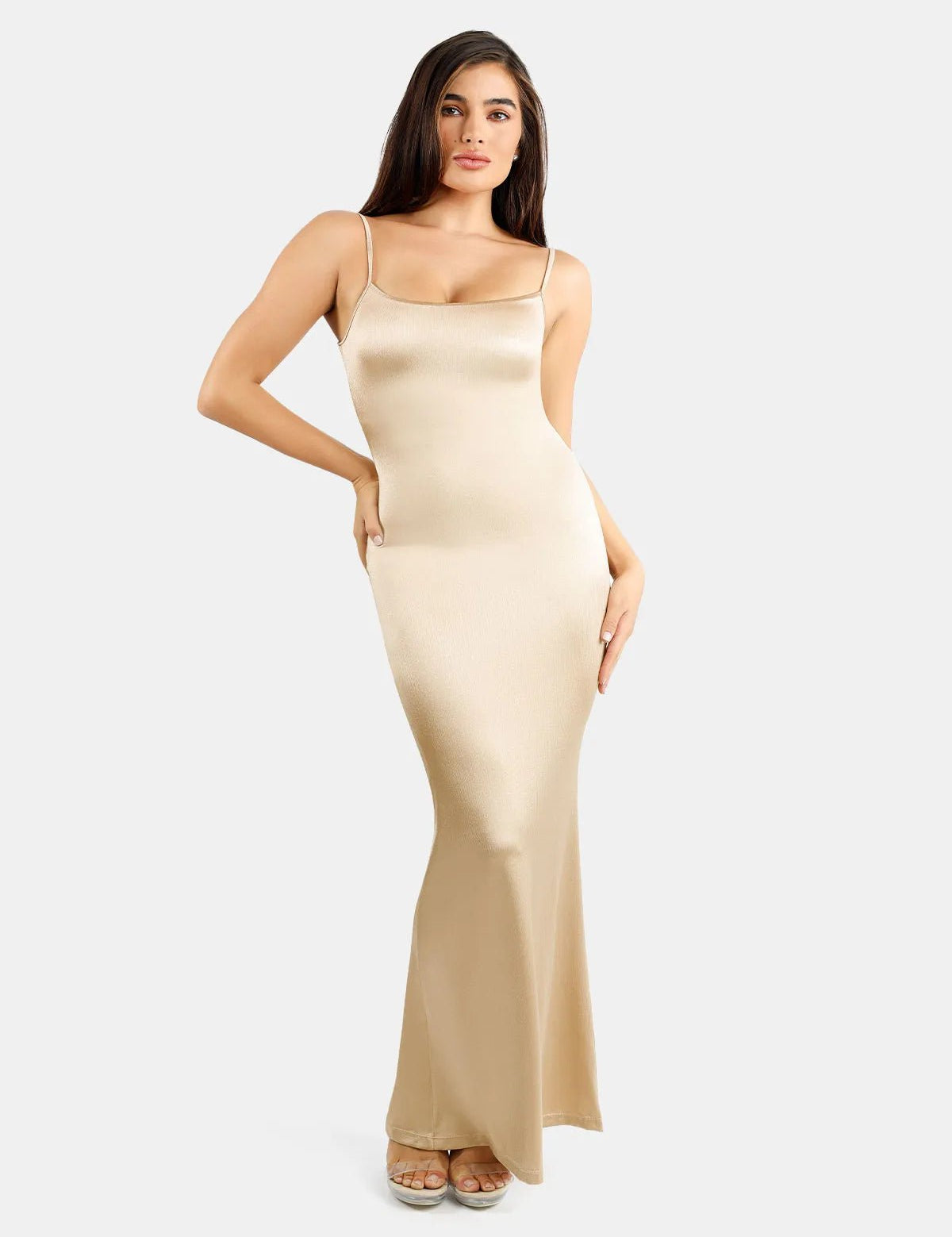  S The Shapewear Dress Slip Shine Maxi