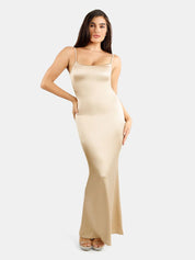 Popilush® Formal Bodycon Party Summer Dress Champagne / S The Shapewear Dress Slip Shine Maxi