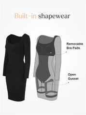 Popilush® Bodycon Dress Built-In Shapewear Modal Lounge Dresses