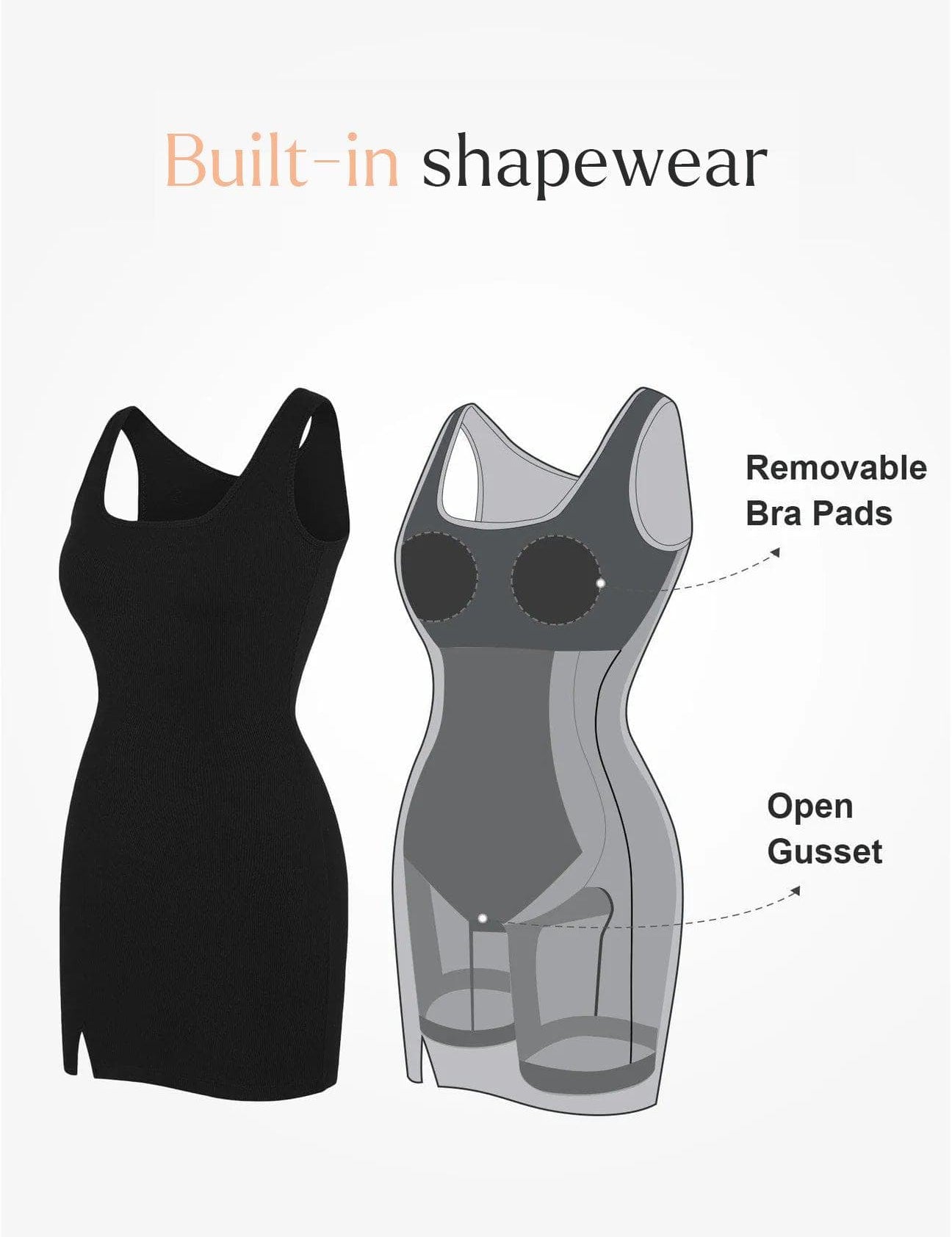 Popilush® Bodycon Dress Built-in Shapewear Modal Multi-style Dresses