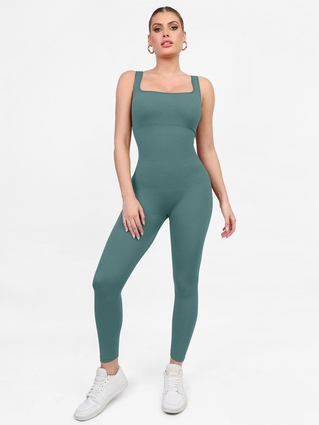 Popilush? Yoga Activewear Jumpsuit The Shapewear Jumpsuit Seamless Square Neck One Piece Sport