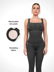 Popilush® Yoga Activewear Jumpsuit The Shapewear Jumpsuit Seamless Square Neck One Piece Sport