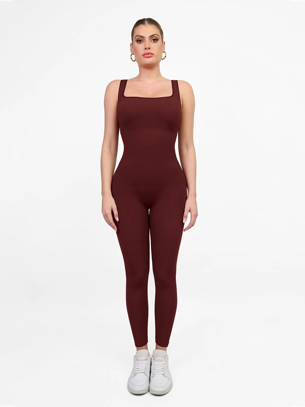 Popilush® Yoga Activewear Jumpsuit Red / XS The Shapewear Jumpsuit Seamless Square Neck One Piece Sport